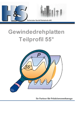 Gewindedrehplatten Teilprofil 55°